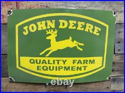 Vintage John Deere Porcelain Sign Gas Farm Tractor Motor Oil Dealer Sales 18 Vintage John Deere Porcelain Sign Gas Farm Tractor Motor Oil Dealer Sales 18