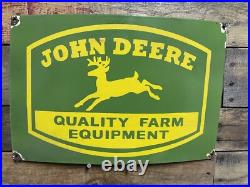 Vintage John Deere Porcelain Sign Gas Farm Tractor Motor Oil Dealer Sales 18 Vintage John Deere Porcelain Sign Gas Farm Tractor Motor Oil Dealer Sales 18