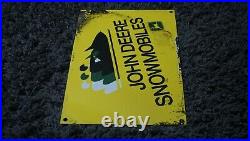 Vintage John Deere Porcelain Sign Gas Motor Service Station Pump Plate Oil Rare