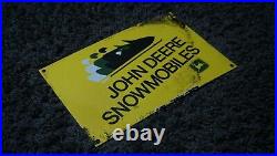 Vintage John Deere Porcelain Sign Gas Motor Service Station Pump Plate Oil Rare