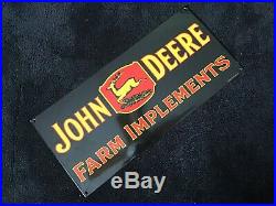 Vintage John Deere Porcelain Sign Gas Oil Farming Tractor Pump Plate Rare Motors