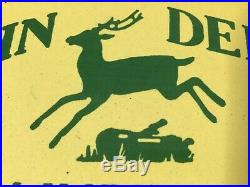 Vintage John Deere Porcelain Sign Gas Oil Station Pump Plate Farming Tractor