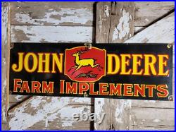 Vintage John Deere Porcelain Sign Midwest Tractor Farm Implements Dealer Sales Vintage John Deere Porcelain Sign Midwest Tractor Farm Implements Dealer Sales