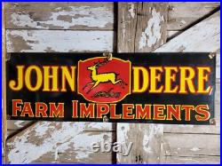 Vintage John Deere Porcelain Sign Midwest Tractor Farm Implements Dealer Sales Vintage John Deere Porcelain Sign Midwest Tractor Farm Implements Dealer Sales