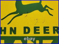 Vintage John Deere Porcelain Sign Old 1960 Lanz Farming Tractor Dealer Sales 12