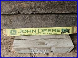 Vintage John Deere Porcelain Sign Old 32 Door Push Bar Farm Equipment Tractor