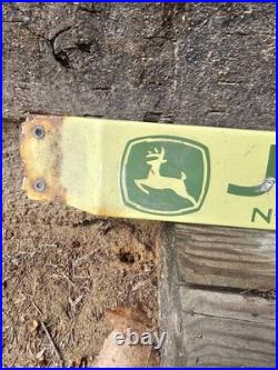 Vintage John Deere Porcelain Sign Old 32 Door Push Bar Farm Equipment Tractor