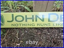Vintage John Deere Porcelain Sign Old 32 Door Push Bar Farm Equipment Tractor