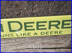 Vintage John Deere Porcelain Sign Old 32 Door Push Bar Farm Equipment Tractor