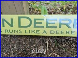 Vintage John Deere Porcelain Sign Old 32 Door Push Bar Farm Equipment Tractor