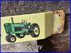 Vintage John Deere Porcelain Sign Old 32 Door Push Bar Farm Equipment Tractor