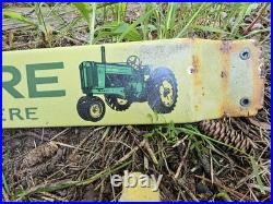 Vintage John Deere Porcelain Sign Old 32 Door Push Bar Farm Equipment Tractor
