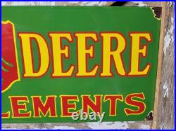 Vintage John Deere Porcelain Sign Old 36 Farming Tractor Dealer Sales Service