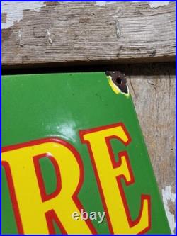 Vintage John Deere Porcelain Sign Old 36 Farming Tractor Dealer Sales Service