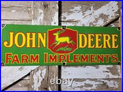 Vintage John Deere Porcelain Sign Old 36 Farming Tractor Dealer Sales Service