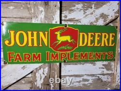 Vintage John Deere Porcelain Sign Old 36 Farming Tractor Dealer Sales Service