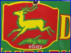 Vintage John Deere Porcelain Sign Old 36 Farming Tractor Dealer Sales Service