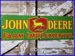 Vintage John Deere Porcelain Sign Old 36 Farming Tractor Dealer Sales Service
