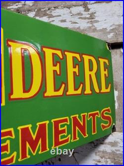 Vintage John Deere Porcelain Sign Old 36 Farming Tractor Dealer Sales Service