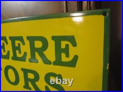 Vintage John Deere Porcelain Sign Old 36 Farming Tractor Dealer Sales Service