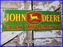 Vintage John Deere Porcelain Sign Old 36 Farming Tractor Dealer Sales Service