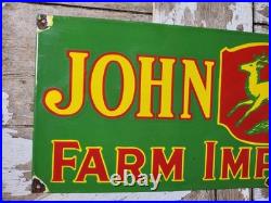 Vintage John Deere Porcelain Sign Old 36 Farming Tractor Dealer Sales Service