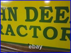 Vintage John Deere Porcelain Sign Old 36 Farming Tractor Dealer Sales Service