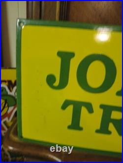 Vintage John Deere Porcelain Sign Old 36 Farming Tractor Dealer Sales Service