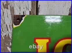 Vintage John Deere Porcelain Sign Old 36 Farming Tractor Dealer Sales Service