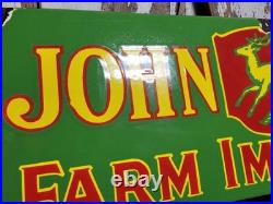 Vintage John Deere Porcelain Sign Old 36 Farming Tractor Dealer Sales Service