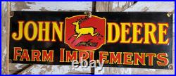 Vintage John Deere Porcelain Sign Old 36 Tractor Farm Implements Dealer Sales