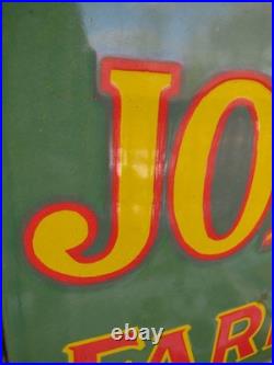 Vintage John Deere Porcelain Sign Old 3ft Farming Tractor Implements Dealer