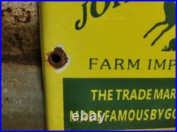 Vintage John Deere Porcelain Sign Old 7 Farm Implements Tractor Dealer Sales