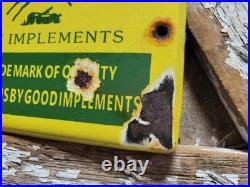 Vintage John Deere Porcelain Sign Old 7 Farm Implements Tractor Dealer Sales