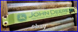 Vintage John Deere Porcelain Sign Old Door Push Bar Farm Equipment Tractor 32
