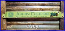 Vintage John Deere Porcelain Sign Old Door Push Bar Farm Equipment Tractor 32