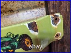 Vintage John Deere Porcelain Sign Old Door Push Bar Farm Equipment Tractor 32