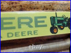Vintage John Deere Porcelain Sign Old Door Push Bar Farm Equipment Tractor 32