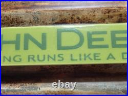 Vintage John Deere Porcelain Sign Old Door Push Bar Farm Equipment Tractor 32