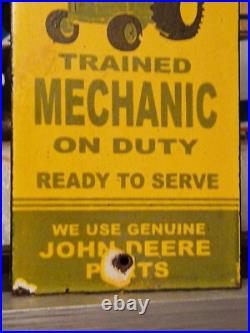 Vintage John Deere Porcelain Sign Old Farm Equipment Tractor Service Center Sign