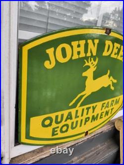 Vintage John Deere Porcelain Sign Old Farm Tractor Equipment Agricultural Dealer Vintage John Deere Porcelain Sign Old Farm Tractor Equipment Agricultural Dealer