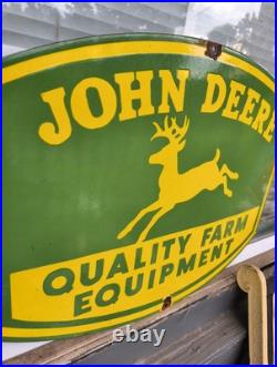 Vintage John Deere Porcelain Sign Old Farm Tractor Equipment Agricultural Dealer Vintage John Deere Porcelain Sign Old Farm Tractor Equipment Agricultural Dealer