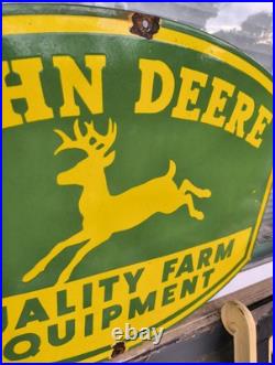Vintage John Deere Porcelain Sign Old Farm Tractor Equipment Agricultural Dealer Vintage John Deere Porcelain Sign Old Farm Tractor Equipment Agricultural Dealer