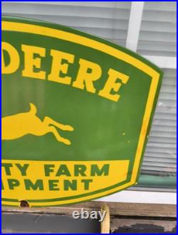 Vintage John Deere Porcelain Sign Old Farm Tractor Equipment Agricultural Dealer Vintage John Deere Porcelain Sign Old Farm Tractor Equipment Agricultural Dealer
