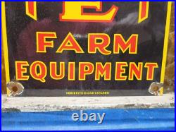 Vintage John Deere Porcelain Sign Old Farm Tractor Equipment Dealer Advertising