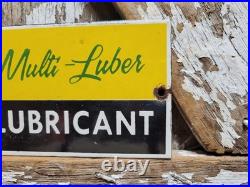 Vintage John Deere Porcelain Sign Old Farm Tractor Equipment Lubricants Ranch