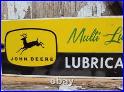 Vintage John Deere Porcelain Sign Old Farm Tractor Equipment Lubricants Ranch