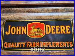 Vintage John Deere Porcelain Sign Old Farming Tractor Equipment Sales 1954 Farm
