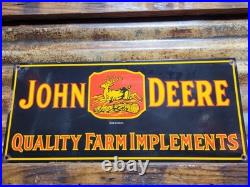 Vintage John Deere Porcelain Sign Old Farming Tractor Equipment Sales 1954 Farm