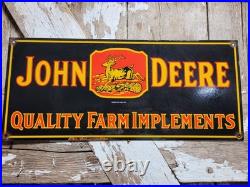 Vintage John Deere Porcelain Sign Old Farming Tractor Equipment Sales 1954 Farm
